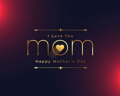 Free Vector Premium Mothers Day Wishes Background With Love You Mom