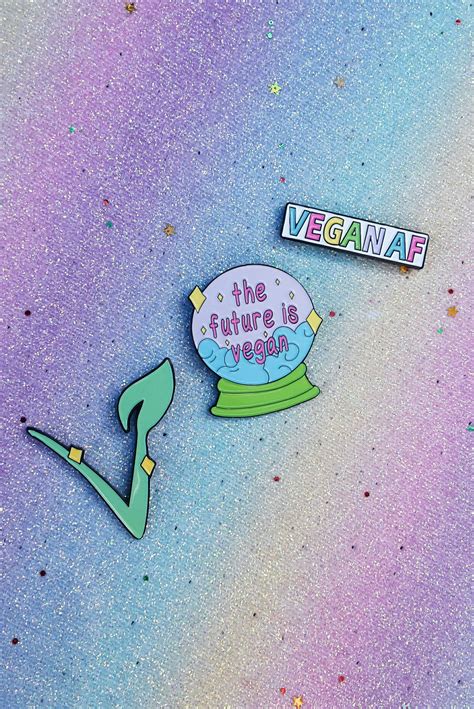 The Future Is Vegan Pin Vegan Enamel Pin Vegan T Etsy