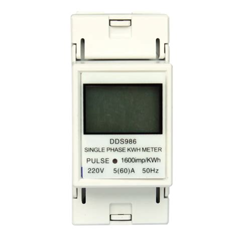 2 Pole Dds986 Grey Color Single Phase DIN Rail Digital Electronic Meter