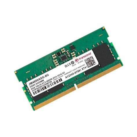 RAM NOTEBOOK แรมโนตบค TRANSCEND 8GB JM DDR5 4800 SO DIMM 1Rx16 1 1V