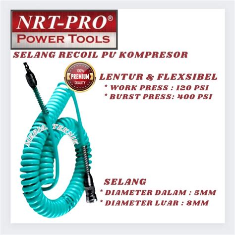 Jual 9M Selang Recoil PU Selang Spiral Angin Kompresor 9 Meter NRT PRO