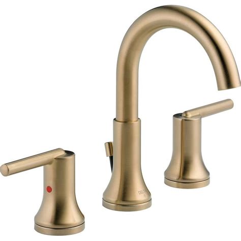 Delta Trinsic Modern Champagne Bronze Widespread High Arc Bathroom Faucet 614920 Bathroom