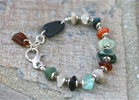 Sea Glass And Beach Rock Sterling Silver Handmade By Mindyg Beach Rocks