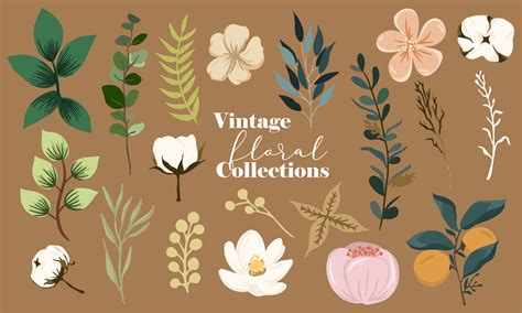 Handdrawn vintage flower collection. Isolated vector EPS 10 7849900 ...