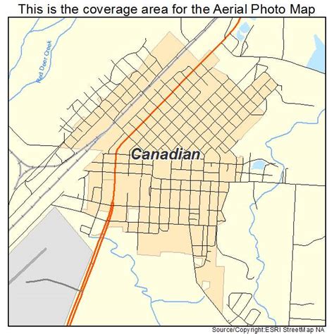 Aerial Photography Map of Canadian, TX Texas