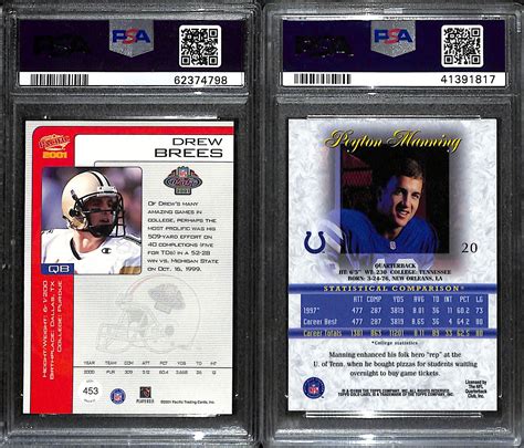 Lot Detail Lot Of Psa Graded Hall Of Fame Quarterback Rookies