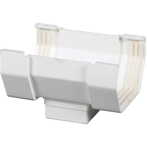 Amerimax In Center Drop Outlet For White Vinyl Contemporary Gutter