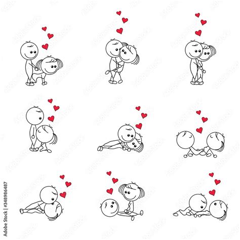 Stick Figures Same Sex Couple Lesbian Gay Stock ベクター Adobe Stock