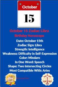 October 15 Zodiac Sign Libra Birthday Horoscope