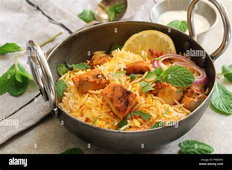 Homemade Chicken Tikka Biryani Stock Photo Alamy