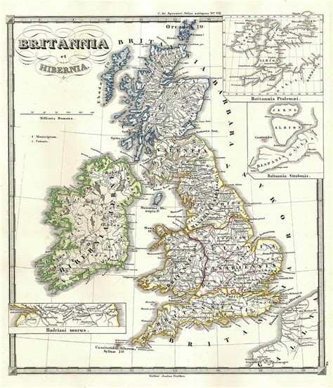 Vintage Map Of The British Isles Drawing By