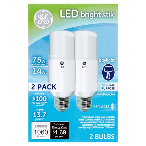 Ge Led 14w 1060 Lumens Bright Stik Daylight Bulbs 2 Count