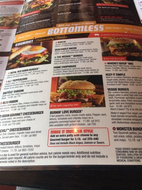 Menu At Red Robin Gourmet Burgers And Brews Pub And Bar Dubuque