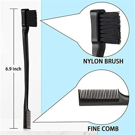 3 Pcs Slick Back Hair Brush Set Bristle Hair Brush Edge Control Brush Black Ebay