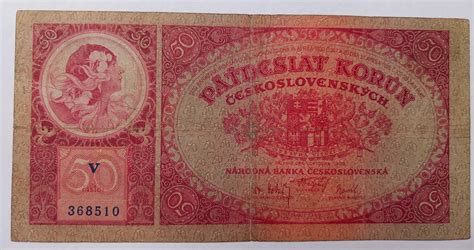 50Kč rok 1929 Neperforovaná Série V Extra vzácná Aukro