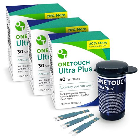 Onetouch Ultra Plus Test Strips For Diabetes Value Pack 90 Test