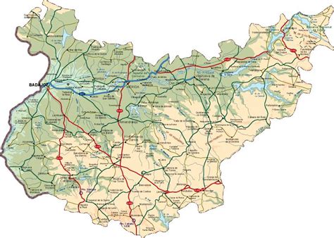 Badajoz Mapa Provincia Vectorial