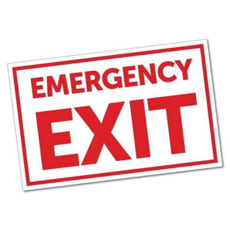 Emergency Exit Sticker Safety Warning Fire Exit Emergency | Etsy