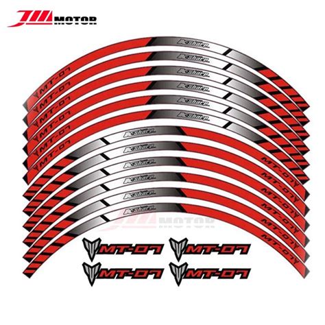 12PCS X17 MT07 LOGO Motorcycle 3M Reflective Wheel Edge Outer Rim