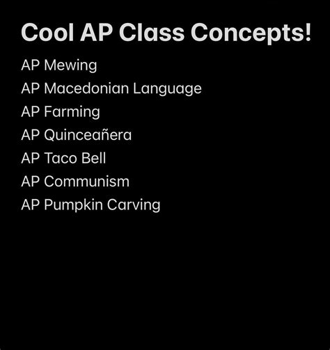 Just some cool new AP class ideas : r/APStudents