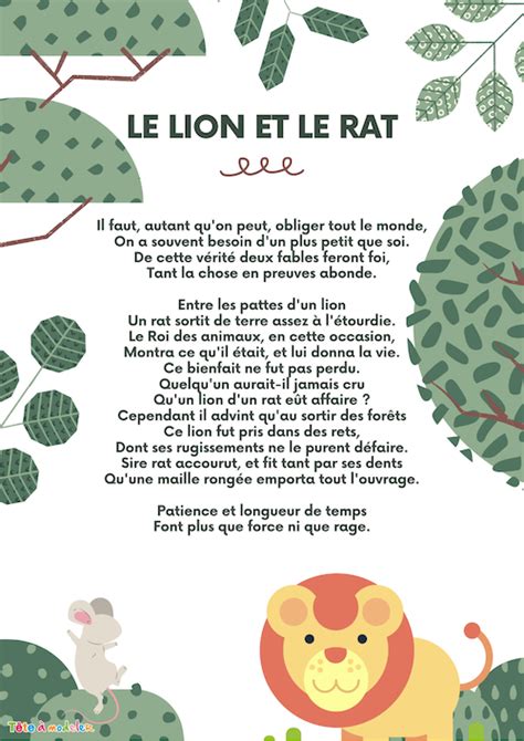 Le Lion Et Le Rat Coloriage Miller Siong1948