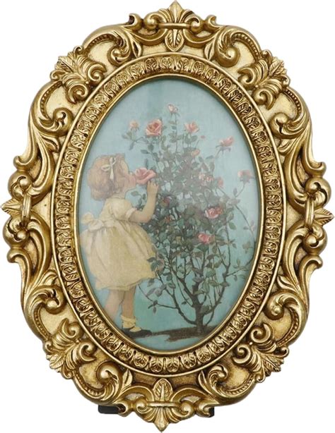 Amazon Bitray Vintage Picture Frame X Gold Oval Photo