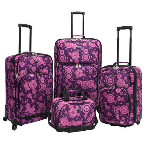 This Purple And Pink Fashion Forward Spinner Luggage Set Is The Perfect