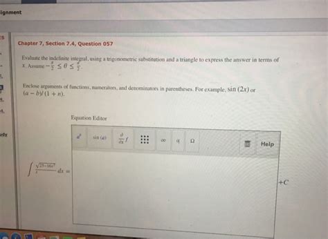 Solved Ignment Es Chapter Section Question Chegg