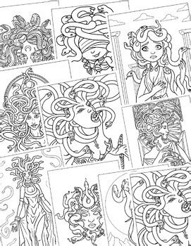 Medusa Coloring Pages Pdf Printables By Afakbocoloris Tpt