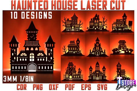 Haunted House Laser Cut Svg Halloween Graphic By The T Store Design