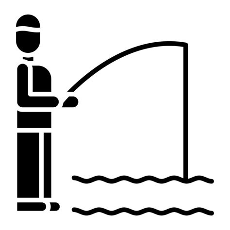 Shore Fishing Glyph Icon 15086532 Vector Art At Vecteezy