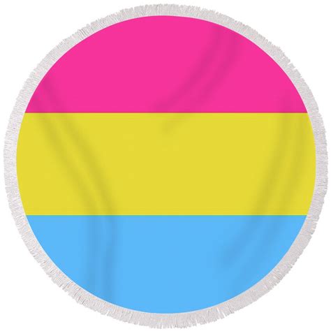 Pansexual Pride Flag V1 Round Beach Towel By Robert Banach Robert