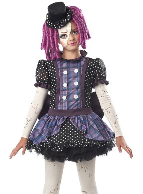 Purple Broken Doll Girls Costume Kids Halloween Costumes