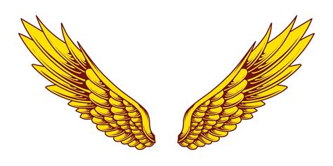 Vector Yellow Angel Wings Illustration Design Vector Art At