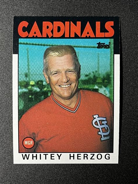 1986 Topps Whitey Herzog MGR 441 St Louis Cardinals HOF EBay