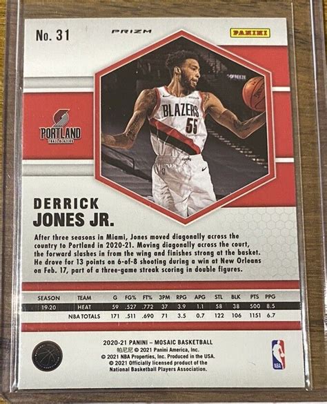 Derrick Jones Jr Panini Mosaic Silver Mosaic Prizm Ebay