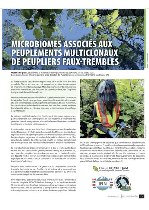 PDF Microbiomes associés aux peuplements multi clonaux de peuplier