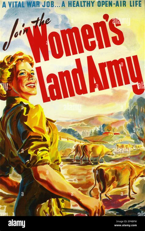 Womens Land Army Recruiting Poster About 1942 Stock Photo Alamy