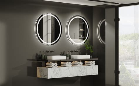 Wisfor Round Led Bathroom Mirror 80cm Dimmable Lighted Circle Wall