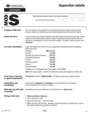 Fillable Online Humanservices Gov Separation Details Department Of