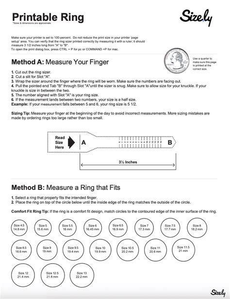 Mens Ring Size Chart Worksheets Library