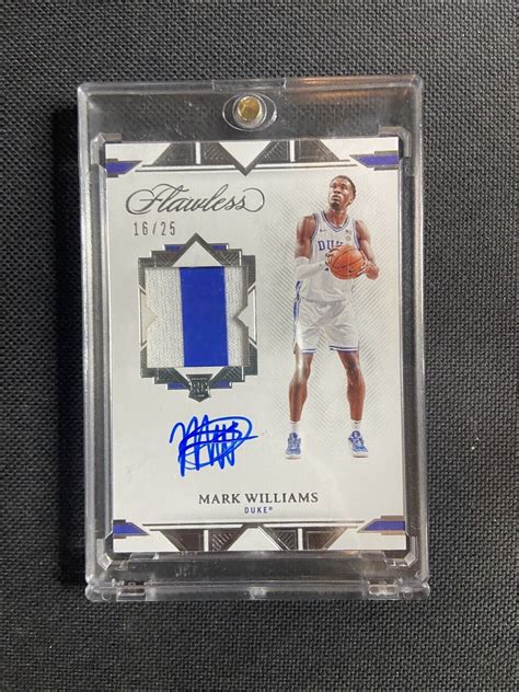 Flawless Mark Williams Rpa Rc Rookie Patch Auto Duke Hornets