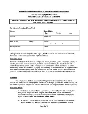 Fillable Online Waiver Of Liabilities Final Docx Fax Email Print