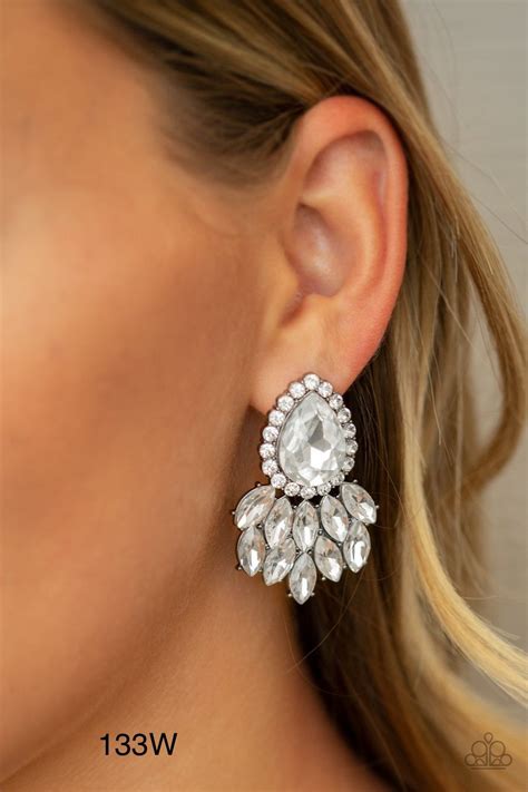 Paparazzi A Breath Of Fresh Heir” White Post Earrings Post