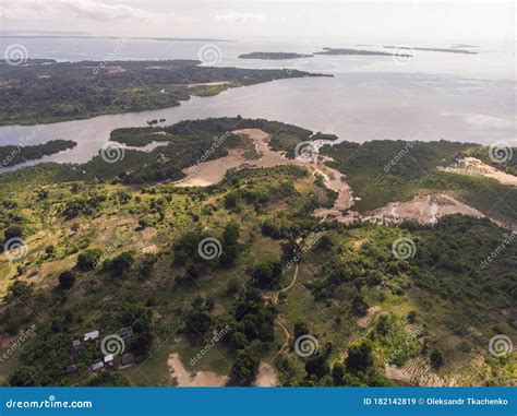 Aerial Shot Of Coast Line At Pemba Island Zanzibar Archipelago Hills