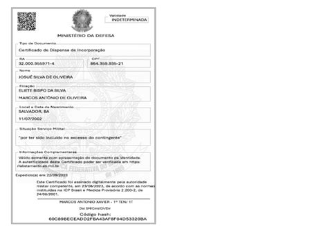 Certificado De Dispensa De Incorporação Cdi