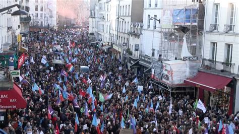 Thousands March In Paris Against Pension Reforms Cgtn