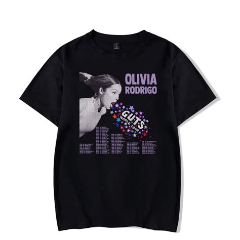 Olivia Rodrigo Merch 2024 Guts World Tour T Shirt Short Sleeve New Logo