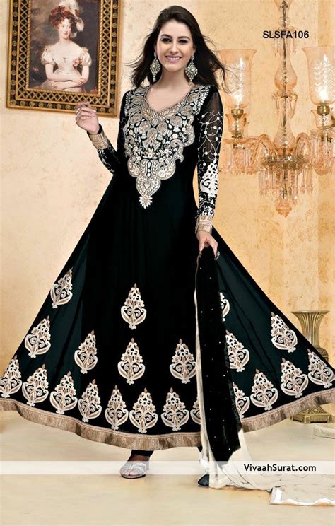 Beauteous Black Georgette Anarkali Salwar Suit