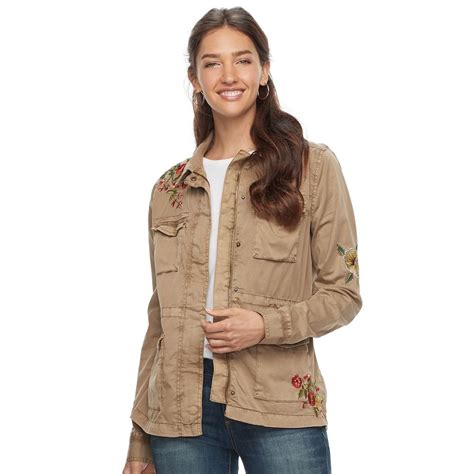 Women S SONOMA Goods For Life Embroidered Utility Jacket Jackets